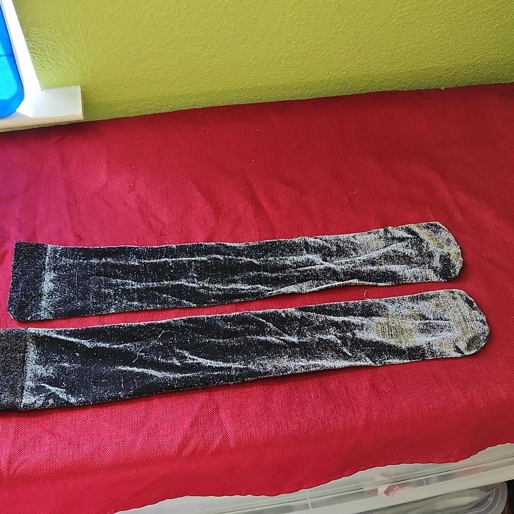 Silver thigh highs